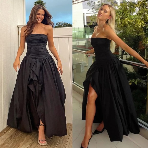 Aje Dresses & Skirts - Aje Violette Strapless Bubble Hem Maxi Dress Black NEW with tag
